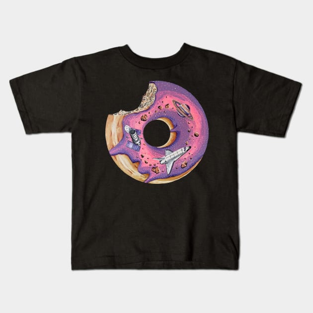 Wormhole Donut Kids T-Shirt by RaLiz